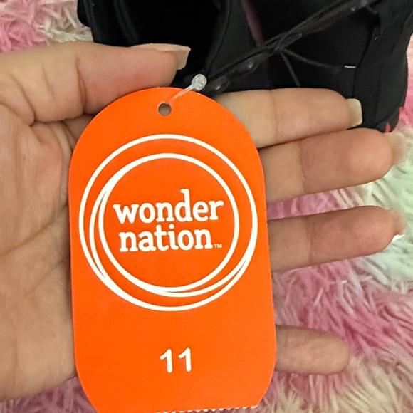 Wonder Nation Black Sneakers with Fiery Red Trim - Picture 2 of 6